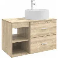 vidaXL Badkamerkastset, 2 stuks, Sonoma-eikenfineer