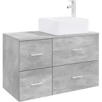 vidaXL Badkamermeubel Set 2 st Betongrijs Bewerkt hout