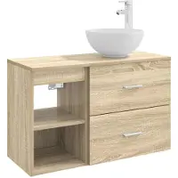 vidaXL Badkamermeubel Set 2 st Sonoma Eiken Bewerkt hout