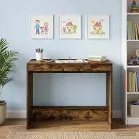 Prolenta Maison Exclusive - Bedtafel/Bureau, rook-eiken houtfineer, 100 x 45 x 75 cm
