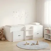 Prolenta Maison Exclusive - Bedframe met kledingkast met deur, 3 stuks, wit, houtvezel