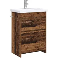 vidaXL Badkamermeubel Set Oud hout 61 x 40 x 84,5 cm Bewerkt hout
