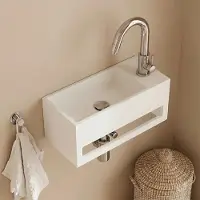 Saniclear Bali solid surface fontein 36x20cm rechts
