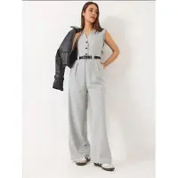 Bianco V-hals Wijde Pijpen Jumpsuit met Strikdetail