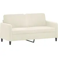vidaXL 3-delige Loungeset met kussens fluweel crèmekleurig