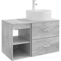 vidaXL Badkameraccessoireset, 2 stuks, betonkleur, houtvezel