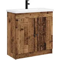 vidaXL Badkamerkastset, gerecycled hout, 78,5 x 37,5 x 81 cm, houtvezel