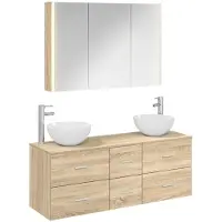 vidaXL Badkamermeubel Set 4 st Sonoma Eiken Bewerkt hout en glas