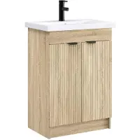 vidaXL Badkamermeubel Set Sonoma Eiken 56 x 37,5 x 81 cm Bewerkt hout