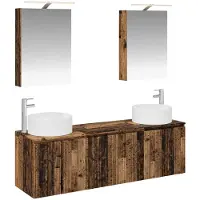 vidaXL Badkamerkast set 5 st Oud hout Bewerkt hout