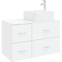 vidaXL Badkameraccessoireset, 2 stuks, wit, van houtvezel