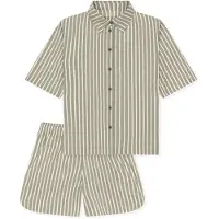 Schiesser Pyjama ' Selected Premium ' beige / olijfgroen / offwhite