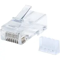 Intellinet Kabel verpakking van 90 stuks Cat6 modulaire RJ45-stekkers UTP 3-voudige klem voor massieve draad 90 stekkers in pot 790604 Krimpcontact