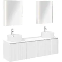 vidaXL Badkamerkast set 5 st Wit Bewerkt hout