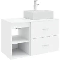 vidaXL Badkameraccessoireset, 2 stuks, wit, van houtvezel