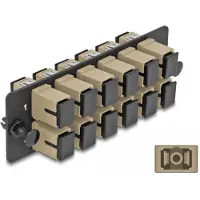 DeLOCK Fiber Optic Adapter Panel SC Simplex OM1 / OM2 12 Port beige