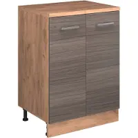 Vicco Keukenkast voor schuine wand R-Line, Edel grijs, 60 cm zonder schuine kant met 2 deuren