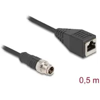 DeLOCK M12 Cable X-coded 8 pin male to RJ45 female PVC 0.5 m