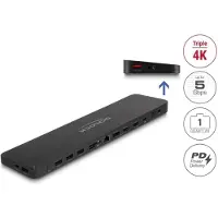 DeLOCK USB Type-C Triple Display Docking Station with DisplayLink 4K / USB 5 Gbps / LAN / SD / Audio / PD 80 W