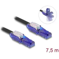 DeLOCK RJ45 Network Cable Cat.6 UTP with 180° angled plugs black 7.5 m