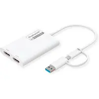 Roline Multi-DisplayLink Adapter USB Typ A+C - 2x HDMI, Multi-Stream 4K