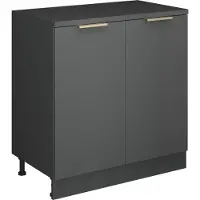 Vicco Keukenkast voor schuine wand R-Line, Antraciet-goud, 80 cm zonder schuine kant met 2 deuren