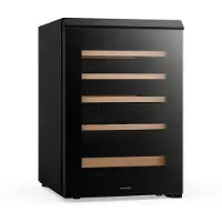 Klarstein Bevora wijnkoelkast 20 flessen – Vrijstaande wijnkoeler, touch control, 4-18 °C, deur met uv-glas, ledverlichting, houten schappen