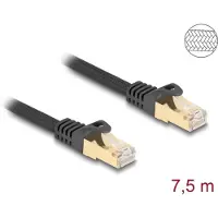 DeLOCK RJ45 Network Cable with braided jacket Cat.6A S/FTP plug to plug 7.5 m black
