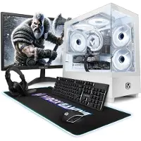 VIBOX Gaming PC Set - Ryzen 7 5700X - RTX 5050 - 16GB RAM - 500GB SSD - Windows 11 - WiFi 6 + Bluetooth 5.4 - 23" Monitor + Accessoires