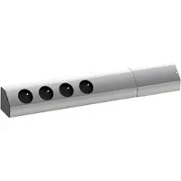 Bachmann CASIA 4x geaard stopcontact, Roestvrij staal