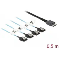 DeLOCK Cable OCuLink SFF-8611 > 4 x SATA 7 pin 0.5 m metal
