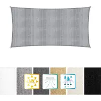 Lumaland Rechthoekige luifel van incl. spankoorden - Rechthoekig 2 x 4 m| 160 g/m² - lichtgrijs
