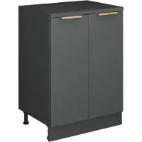 Vicco Keukenkast voor schuine wand R-Line, Antraciet-goud, 60 cm zonder schuine kant met 2 deuren