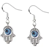 Charme Bijoux Lange oorbellen- Bleu Turks eye- Fatima-