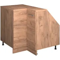 Vicco R-Line Hoekkeukenkast voor schuine wand – 75.6 cm met 1 deur, kastromp 60 cm diepte Krachtige eik goud