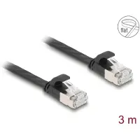 DeLOCK RJ45 Flat Patch Cable plug to plug Cat.6A 3 m black