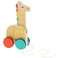 Petit Collage Giraffe On-the-go Wooden Pull Toy Geel