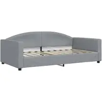 vidaXL Slaapbank met onderschuifbed 100x190 cm stof lichtgrijs (VS)