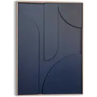 Reinders Schilderij 3D Art Minimalisme - blauw - 100 x 70 - Hout -