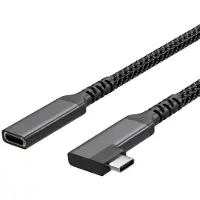 Flexline --USB-C Ladekabel, USB C Stecker auf USB-C Stecker, 3.2, 90°, 100W PD, Textil, 2m