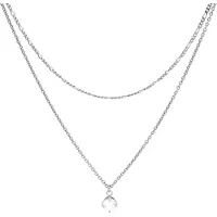 Karma Dubbele Ketting Figaro Single Zirconia Zilver