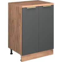 Vicco Keukenkast voor schuine wand R-Line, Antraciet-goud, 60 cm zonder schuine kant met 2 deuren