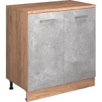 Vicco Keukenkast voor schuine wand R-Line, Beton, 80 cm zonder schuine kant met 2 deuren