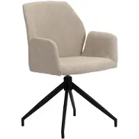 Pole to Pole Eetkamerstoel Storm chenille draaibaar | chenille beige 56x88x60 cm eetkamerstoelen | NADUVI