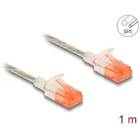 DeLOCK RJ45 Network Cable Cat.6A U/UTP Slim 1 m transparent