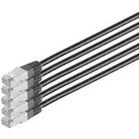 S-Conn Patchkabel cat 6 S/FTP PIMF HF VE5 schwarz 0,25m