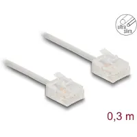 DeLOCK RJ45 Network Cable Cat.6 UTP Ultra Slim 0.3 m grey with short plugs