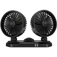 VHV - Autoventilator - USB ventilator voor auto - USB oplaadbaar - verstelbaar - oscillerend - voor auto, achterbank, dashboard, camper