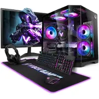 VIBOX Gaming PC Set - Intel i9 12900KF - RX 9060 XT 16GB - 16GB RAM - 1TB SSD - Windows 11 - WiFi 6 + Bluetooth 5.4 - 23" Monitor + Accessoires