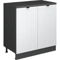 Vicco Keukenkast voor schuine wand R-Line, Witte golf, 80 cm zonder schuine kant met 2 deuren